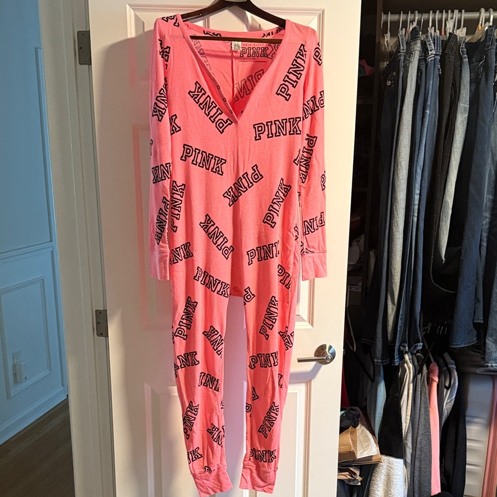 PINK Victoria's Secret Logo Print Onesie